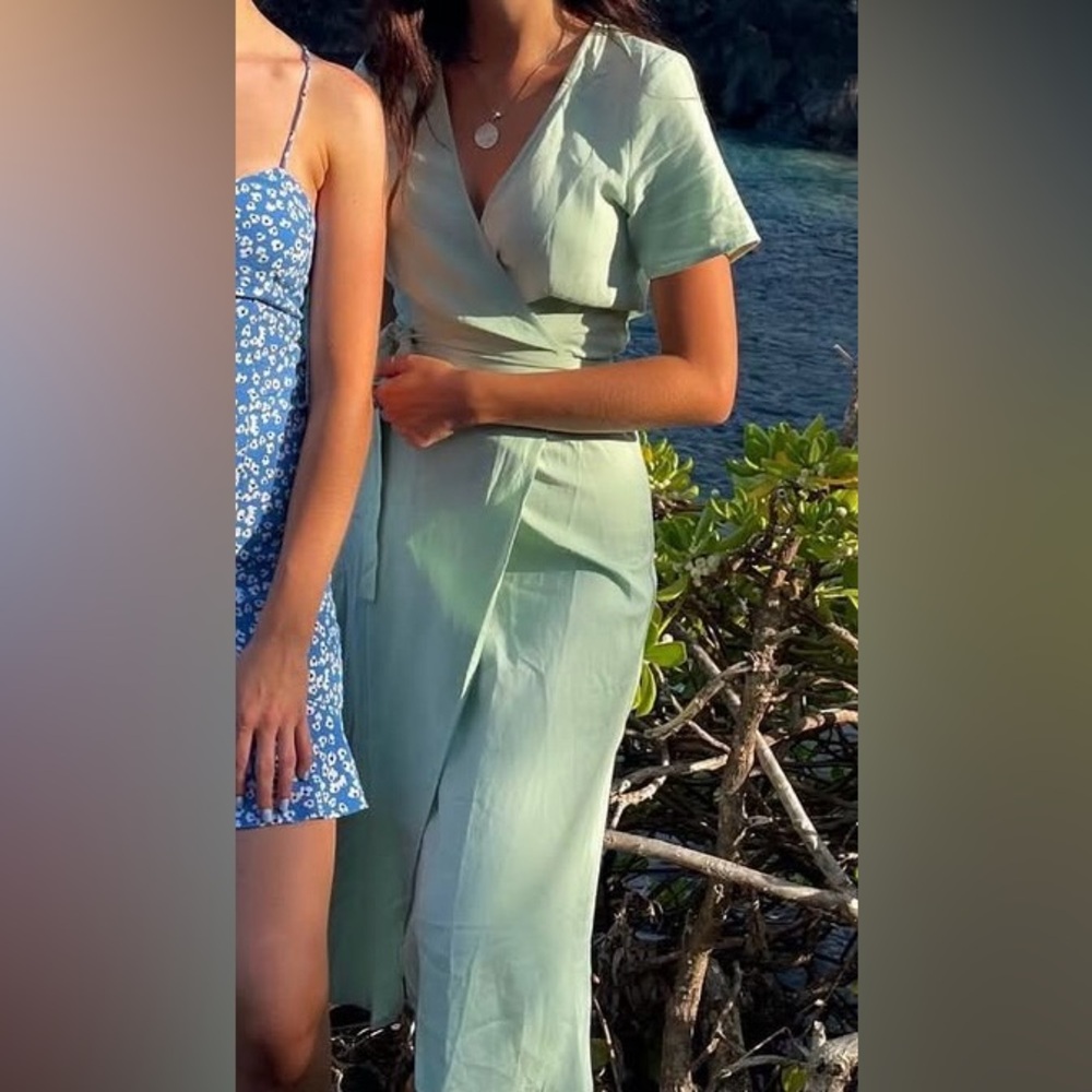 Twik Light Green Midi Dress